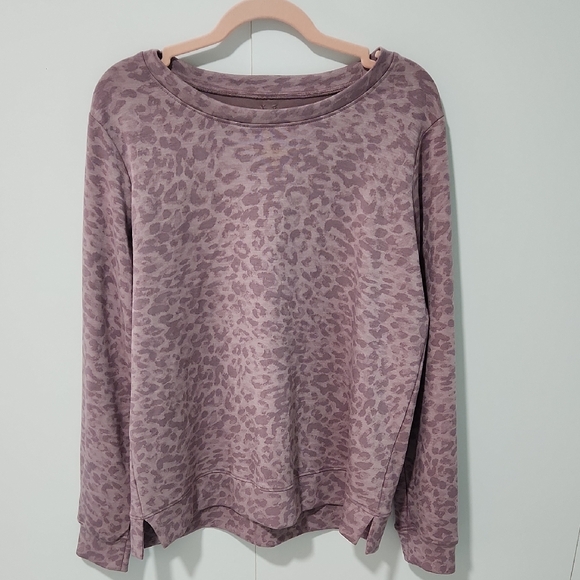 GAIAM Tops - GAIAM Purple Toadstool Animal Print Hudson Pullover Sweatshirt-Large